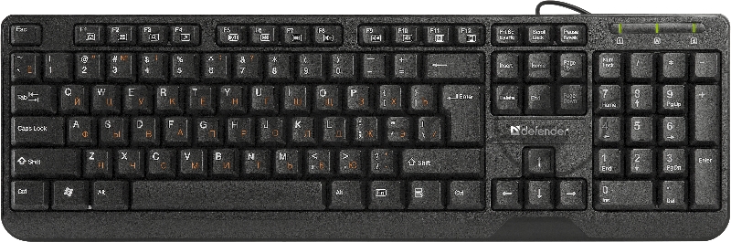 Клавиатура Keyboard DEFENDER OfficeMate HM-710 RU черный, Проводная клавиатура, полноразмерная 45710