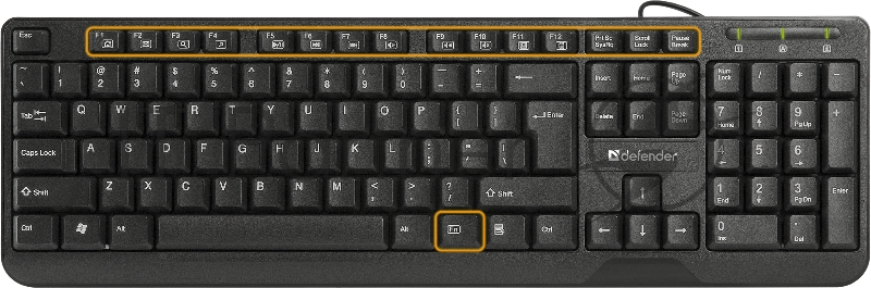 Клавиатура Keyboard DEFENDER OfficeMate HM-710 RU черный, Проводная клавиатура, полноразмерная 45710