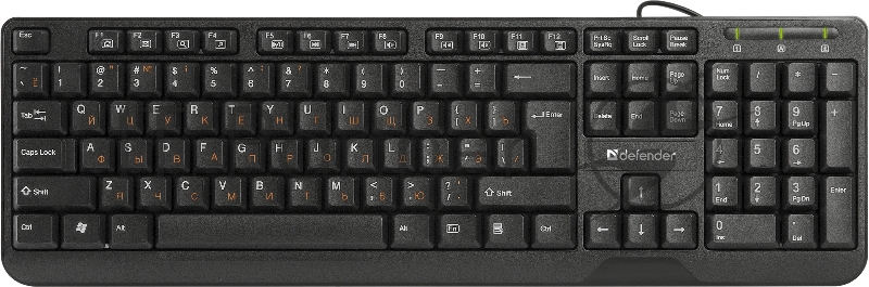Клавиатура Keyboard DEFENDER OfficeMate HM-710 RU черный, Проводная клавиатура, полноразмерная 45710