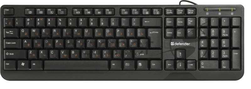Клавиатура Keyboard DEFENDER OfficeMate HM-710 RU черный, Проводная клавиатура, полноразмерная 45710