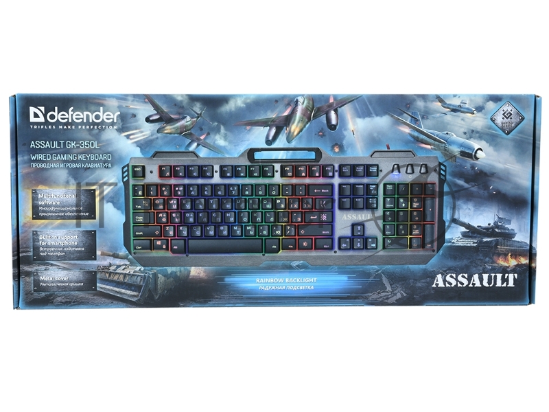 Клавиатура USB DEFENDER ASSAULT GK-350L RU 45350