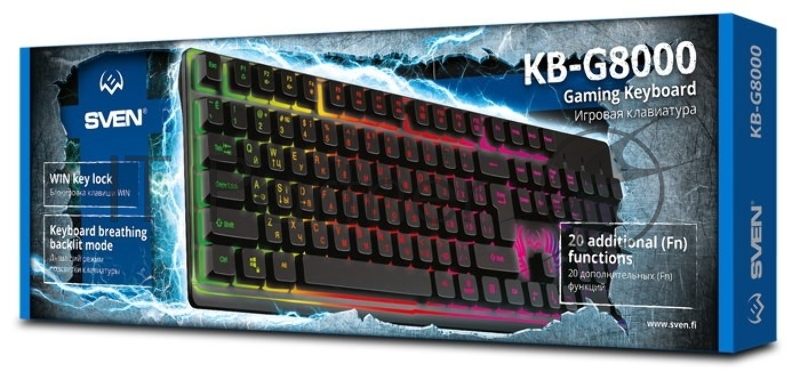 Игровая клавиатура SVEN KB-G8000 (105кл., 20 Fn функций, подсветка)