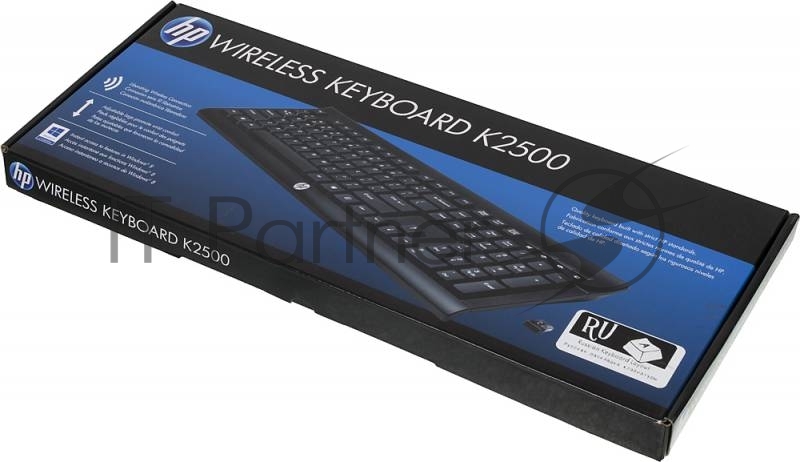 Клавиатура HP K2500, USB, Радиоканал, черный e5e78aa