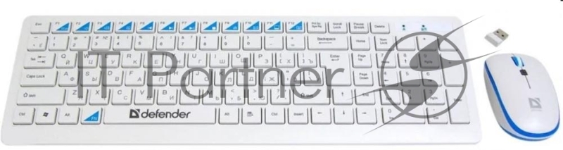 Клавиатура + мышь Defender Skyline 895 Nano W(Белый) Кл:104, 1000/1500/2000dpi