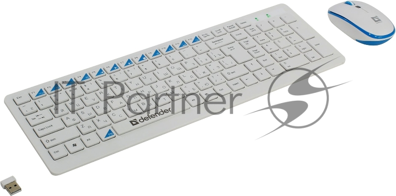 Клавиатура + мышь Defender Skyline 895 Nano W(Белый) Кл:104, 1000/1500/2000dpi