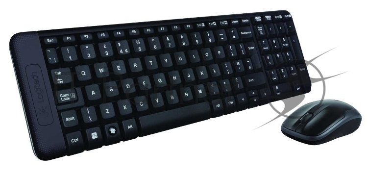 Клавиатура + мышь Logitech MK220 клав:черный мышь:черный USB беспроводная
