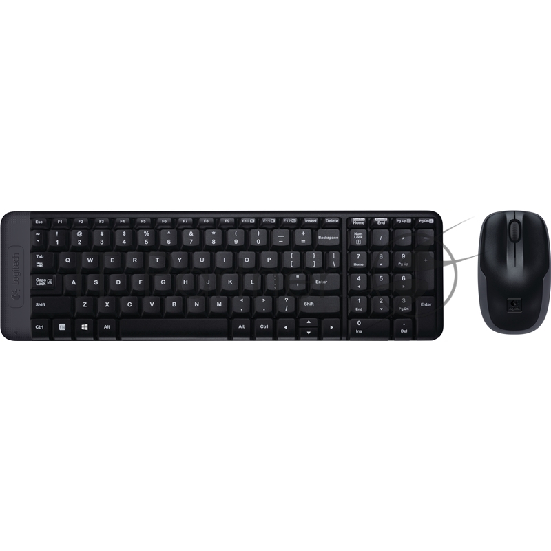 Клавиатура + мышь Logitech MK220 клав:черный мышь:черный USB беспроводная