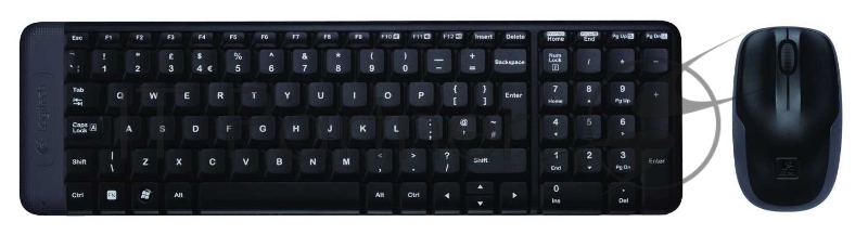 Клавиатура + мышь Logitech MK220 клав:черный мышь:черный USB беспроводная