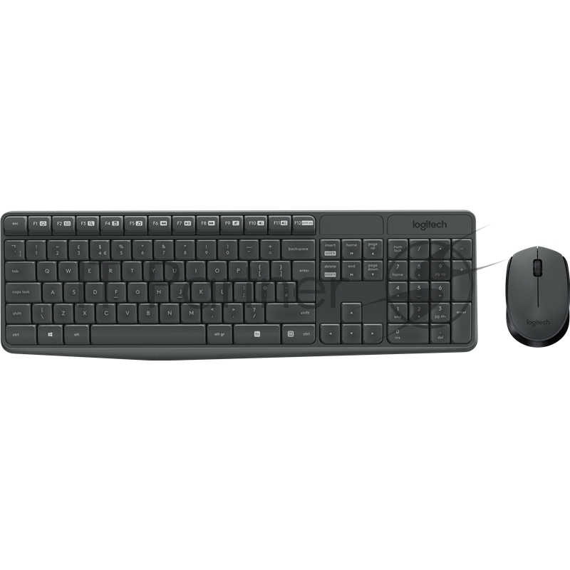 Клавиатура + мышь Logitech MK235 клав:черный мышь:черный USB беспроводная