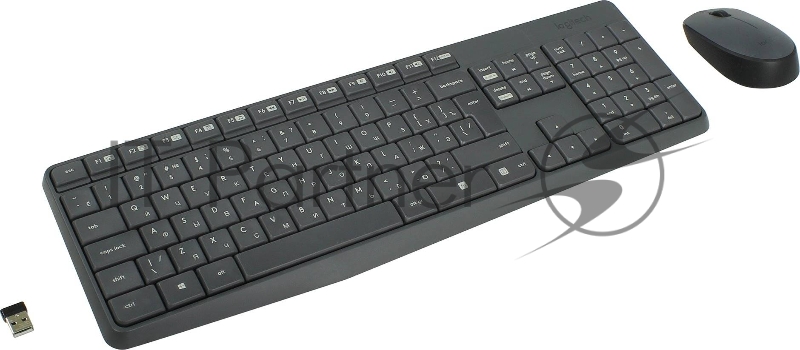 Клавиатура + мышь Logitech MK235 клав:черный мышь:черный USB беспроводная