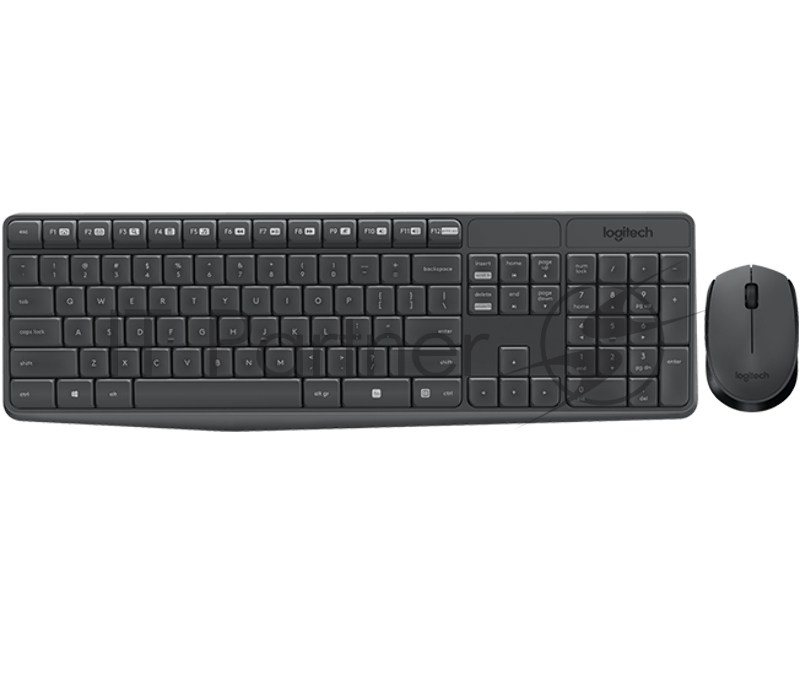 Клавиатура + мышь Logitech MK235 клав:черный мышь:черный USB беспроводная