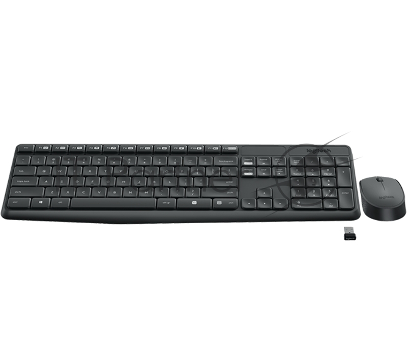 Клавиатура + мышь Logitech MK235 клав:черный мышь:черный USB беспроводная