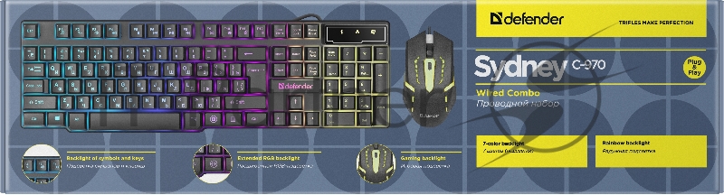 Клавиатура + Мышь Sydney C-970 RU, USB, черный DEFENDER