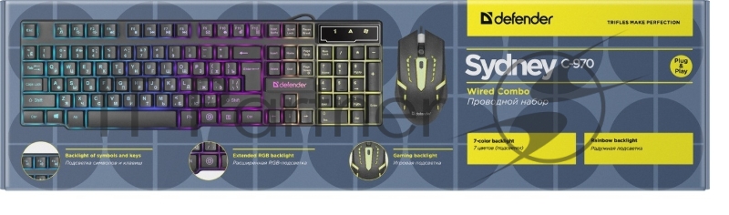Клавиатура + Мышь Sydney C-970 RU, USB, черный DEFENDER