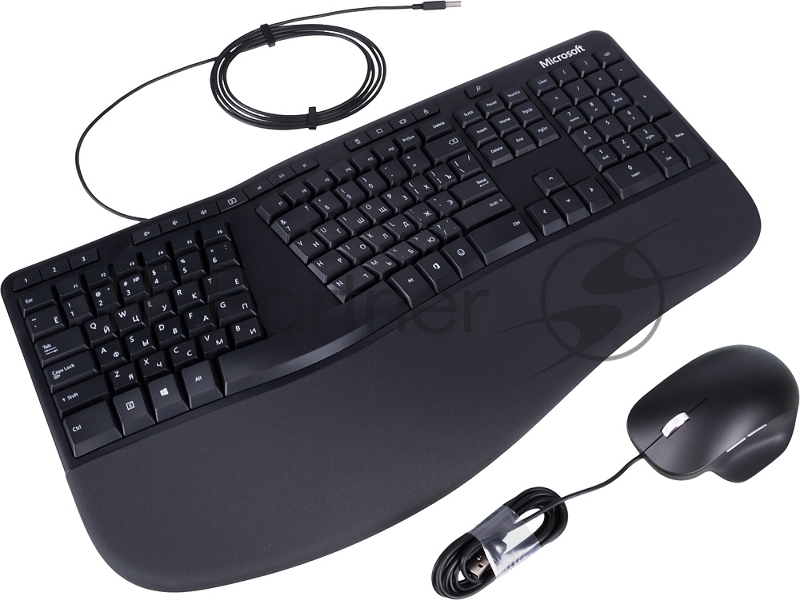 Клавиатура + мышь Microsoft Ergonomic Keyboard Kili & Mouse LionRock 4 Busines клав:черный мышь:черный USB Multimedia