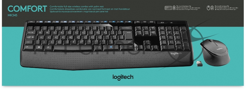 Клавиатура + мышь Logitech MK345 клав:черный мышь:черный USB 2.0 беспроводная Multimedia