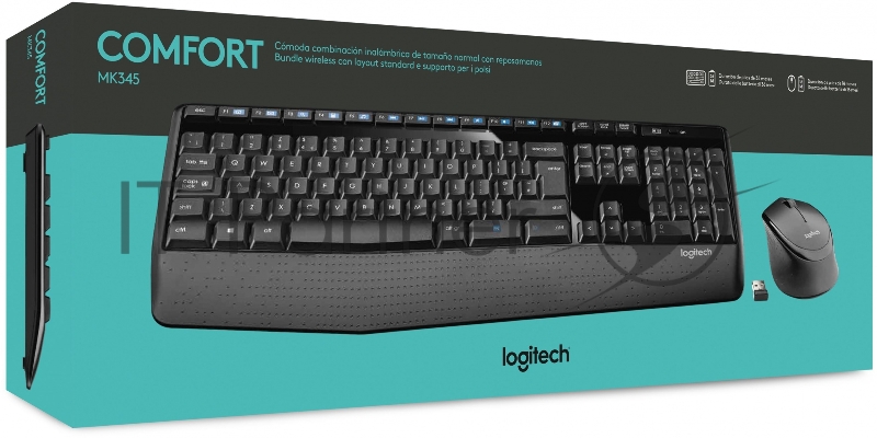 Клавиатура + мышь Logitech MK345 клав:черный мышь:черный USB 2.0 беспроводная Multimedia