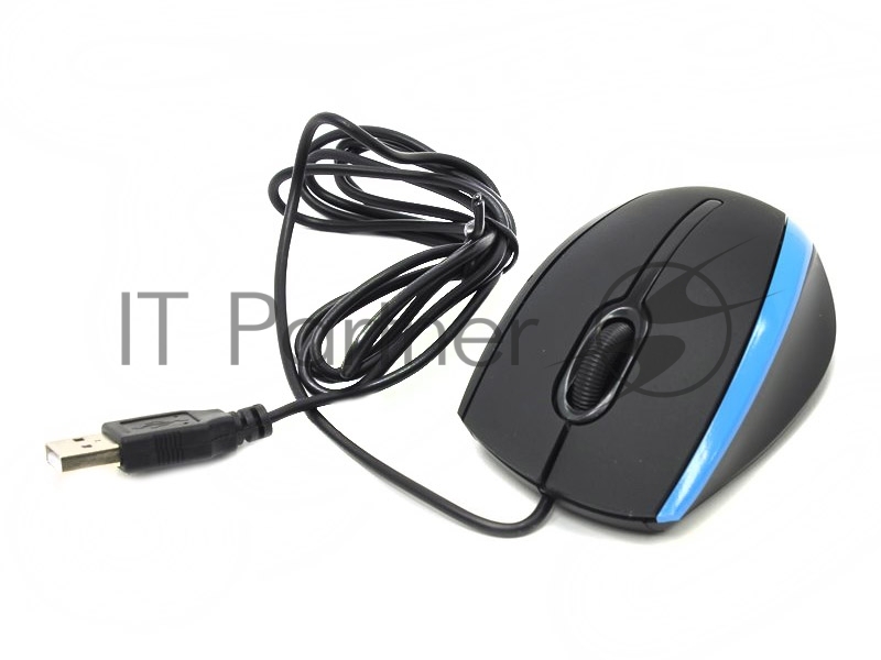 Мышь проводная Defender MM-340 черный+синий