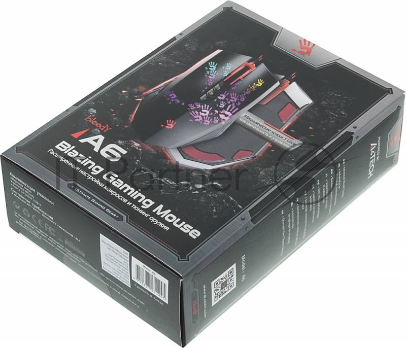 Мышь A4Tech Bloody A60 Blazing черный оптическая (4000dpi) USB2.0 игровая (8but)