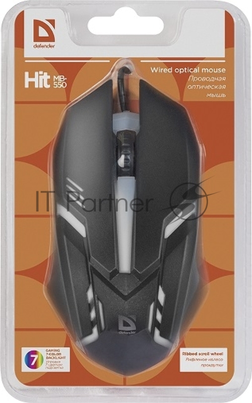 Мышь DEFENDER USB OPTICAL HIT MB-550 BLACK 52550