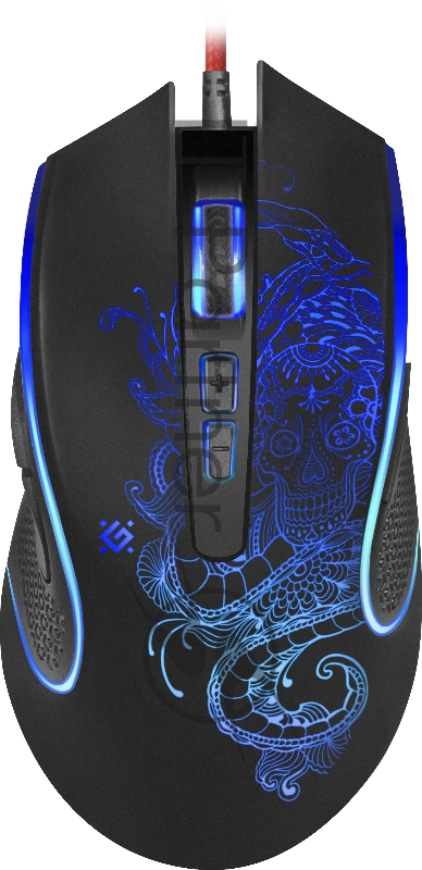 Мышь проводная чёрная Defender Venom (8 кнопок, 3200 dpi, RGB подсветка, USB, коврик, GM-640L)