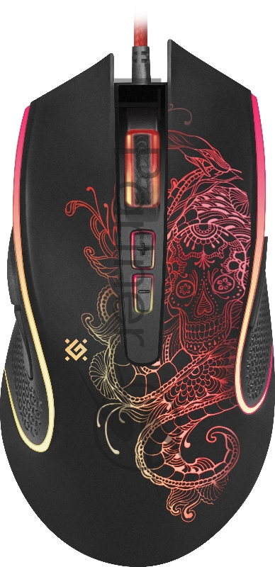 Мышь проводная чёрная Defender Venom (8 кнопок, 3200 dpi, RGB подсветка, USB, коврик, GM-640L)