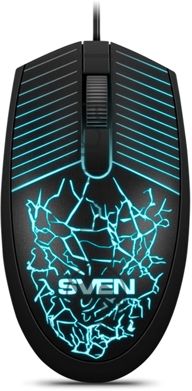 Мышь SVEN RX-70 чёрная (2+1кл. 1200DPI, подсветка, каб. 1,5м, блист.) Мышь SVEN RX-70 чёрная (2+1кл. 1200DPI, подсветка, каб. 1,5м, блист.)