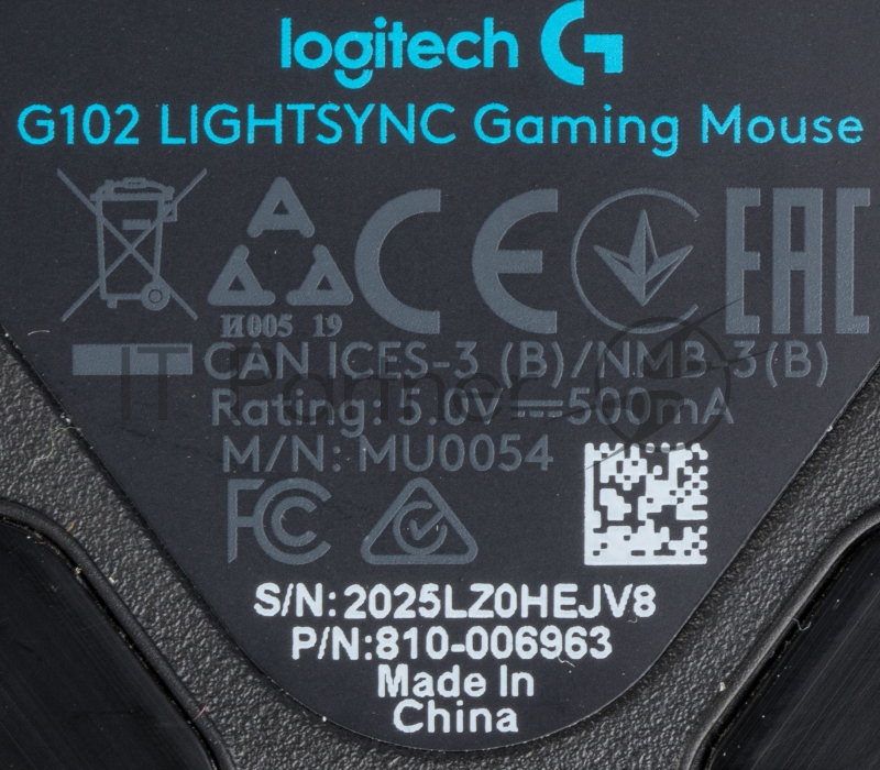 Мышь Logitech Mouse G102 LIGHTSYNC Gaming Black Retail