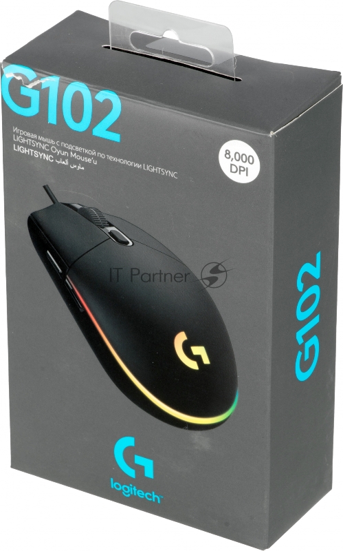 Мышь Logitech Mouse G102 LIGHTSYNC Gaming Black Retail