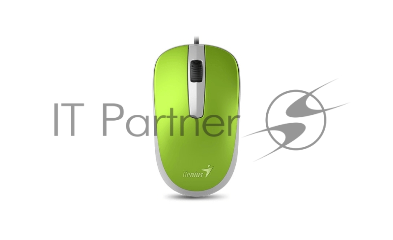 Мышь Genius DX-120 (USB, оптическая, разрешение сенсора 1000 DPI, 3 кнопки, Длина кабеля 1.5м) Цвет зелёный.