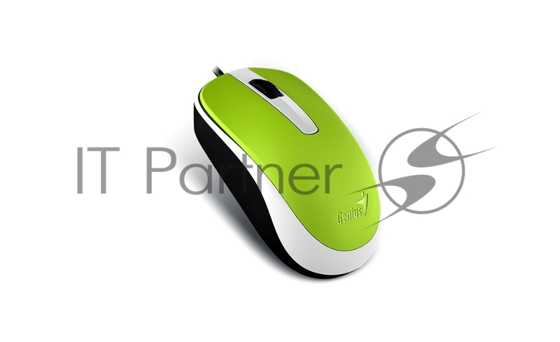 Мышь Genius DX-120 (USB, оптическая, разрешение сенсора 1000 DPI, 3 кнопки, Длина кабеля 1.5м) Цвет зелёный.