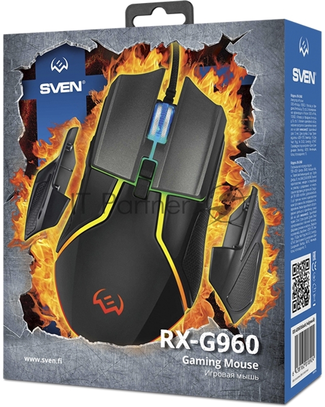 Игровая мышь SVEN RX-G960 (7+1кл. 500-6400 DPI, ПО, грузики, подсветка, сменные панели, игров. упак) Игровая мышь SVEN RX-G960 (7+1кл. 500-6400 DPI, ПО, грузики, подсветка, сменные панели, игров. упак)