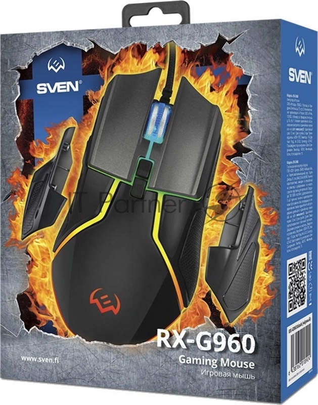 Игровая мышь SVEN RX-G960 (7+1кл. 500-6400 DPI, ПО, грузики, подсветка, сменные панели, игров. упак) Игровая мышь SVEN RX-G960 (7+1кл. 500-6400 DPI, ПО, грузики, подсветка, сменные панели, игров. упак)
