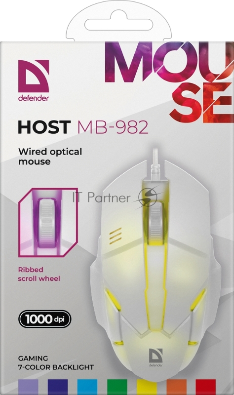 Мышка USB OPTICAL DEFENDER HOST MB-982 WHITE 52983