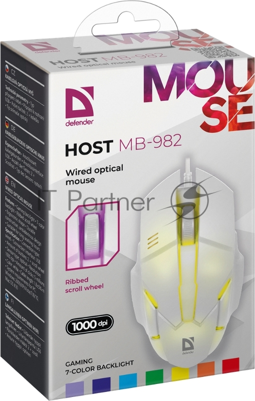 Мышка USB OPTICAL DEFENDER HOST MB-982 WHITE 52983