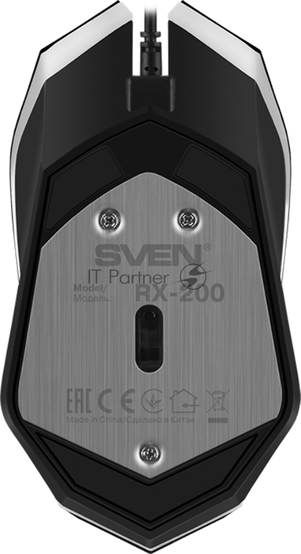 Мышь SVEN RX-200 чёрная (3+1кл. 800-1600DPI, блист, каб. 1.5м)