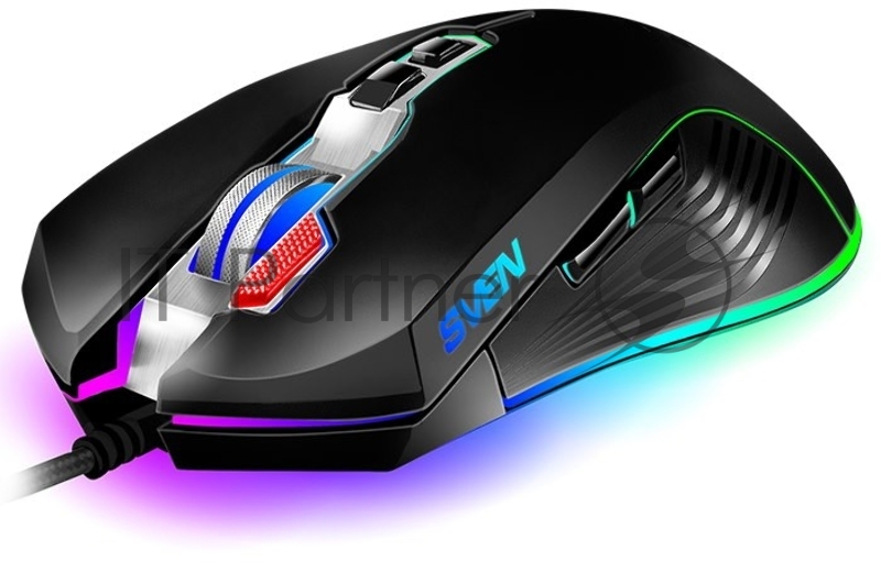 Игровая мышь SVEN RX-G850 (7+1кл. 500-6400 DPI, ПО, RGB подсветка, игров. упак)
