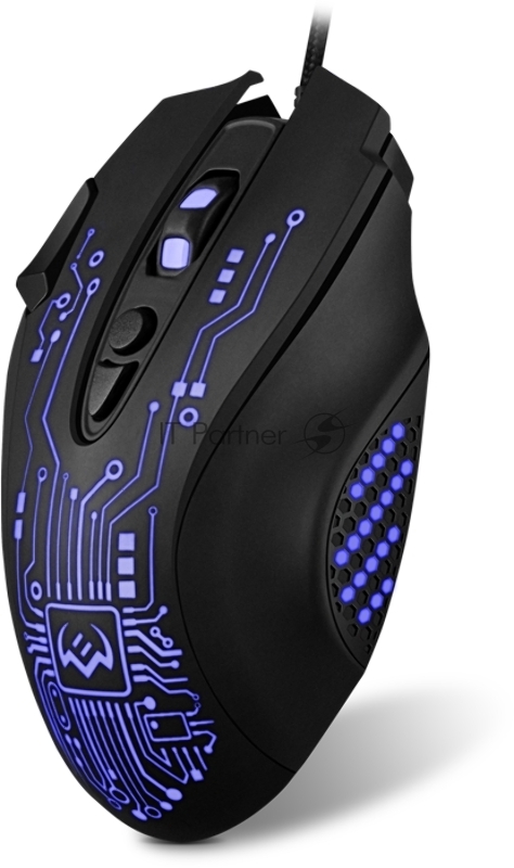 Игровая мышь SVEN RX-G715 (7+1кл., бесш. кл., 1200-3200 DPI, SoftTouch, подсветка, игров. упак)