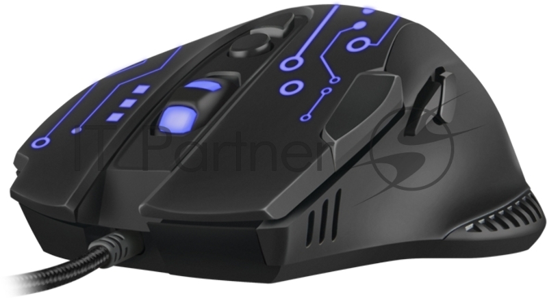 Игровая мышь SVEN RX-G715 (7+1кл., бесш. кл., 1200-3200 DPI, SoftTouch, подсветка, игров. упак)