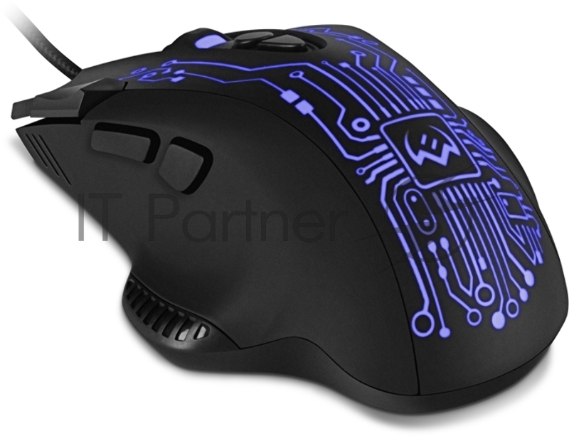 Игровая мышь SVEN RX-G715 (7+1кл., бесш. кл., 1200-3200 DPI, SoftTouch, подсветка, игров. упак)