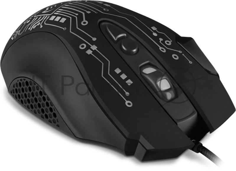 Игровая мышь SVEN RX-G715 (7+1кл., бесш. кл., 1200-3200 DPI, SoftTouch, подсветка, игров. упак)