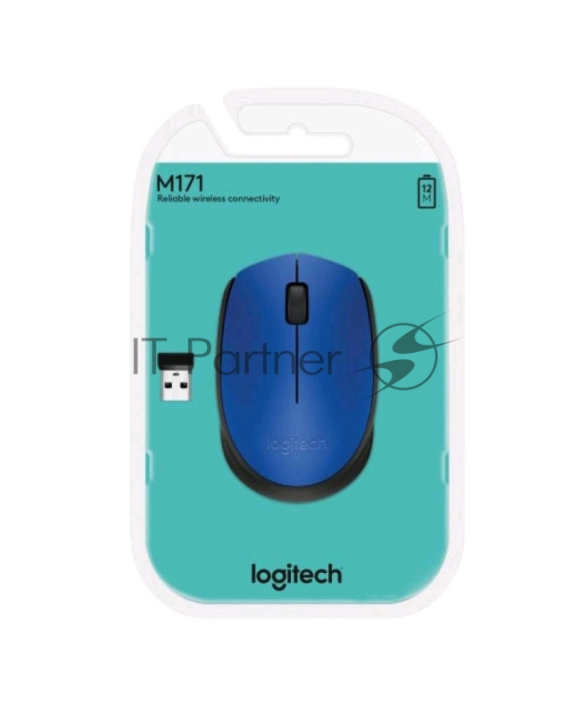 Мышь 910-004640 Logitech Wireless Mouse M171, Blue
