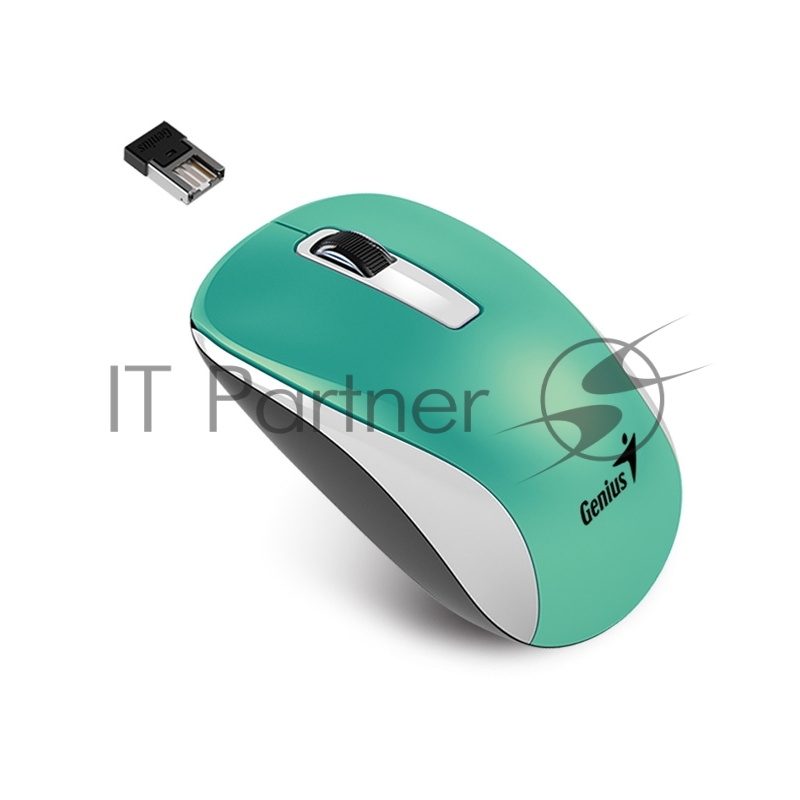 Мышь Genius NX-7010 Turquoise Metallic style. 2.4Ghz wireless BlueEye mouse 1200 dpi powerful BlueEye AA x 1