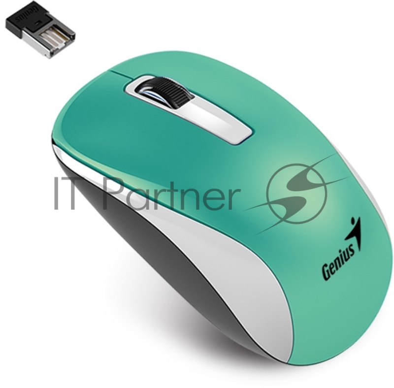 Мышь Genius NX-7010 Turquoise Metallic style. 2.4Ghz wireless BlueEye mouse 1200 dpi powerful BlueEye AA x 1