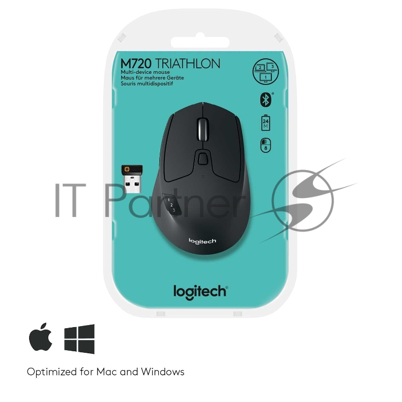 Мышь 910-004791 Logitech M720 Triathlon Mouse - 2.4GHZ/BT - EMEA