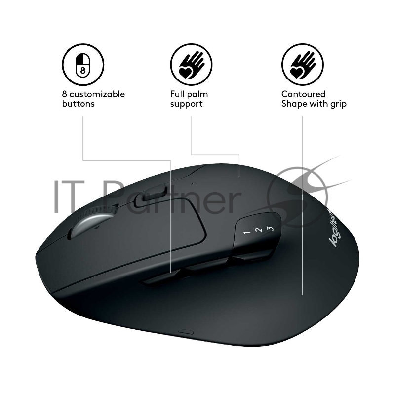 Мышь 910-004791 Logitech M720 Triathlon Mouse - 2.4GHZ/BT - EMEA