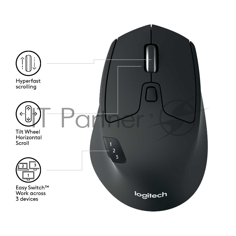 Мышь 910-004791 Logitech M720 Triathlon Mouse - 2.4GHZ/BT - EMEA