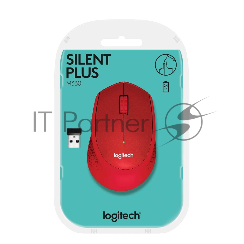 Мышь 910-004911 Logitech M330 SILENT PLUS - RED - 2.4GHZ - EMEA