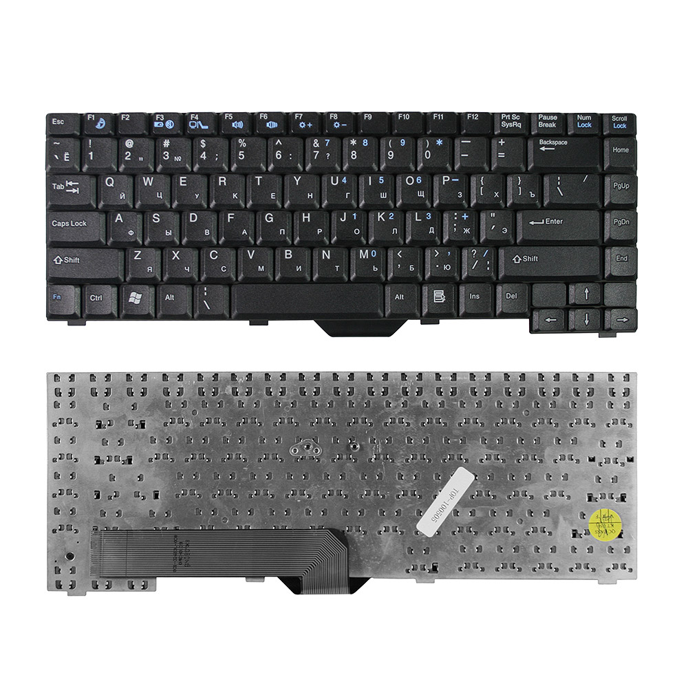 Клавиатура для ноутбука Fujitsu-Siemens Amilo A1667, D6830, M1437, M3438, Pi1536, Pi1556 Series. Плоский Enter. Черная, без рамки. 71GUJ0244-00.