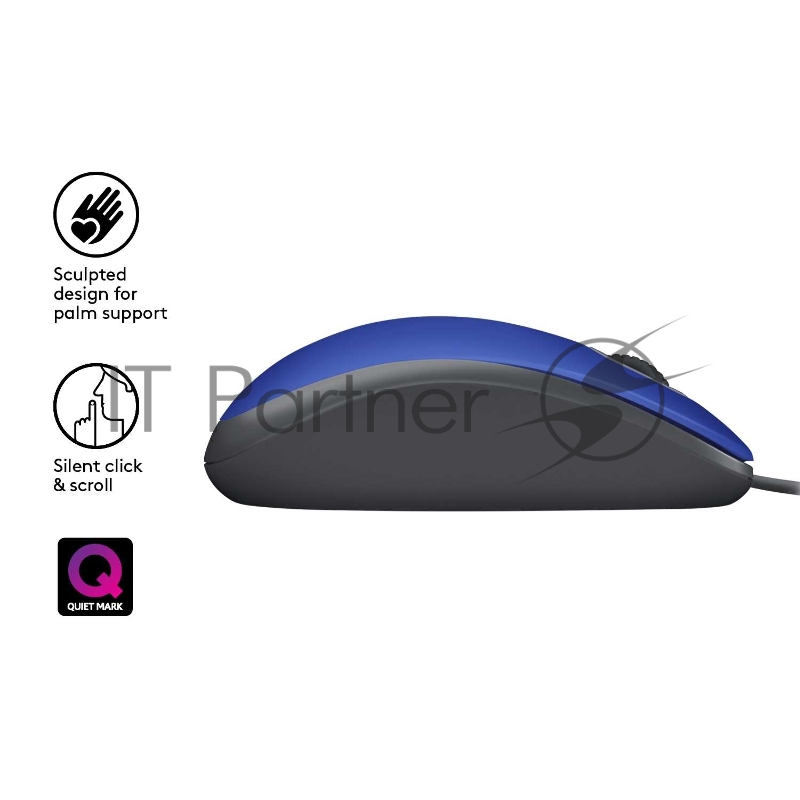 Мышь Logitech Mouse M110 Silent USB Blue Ret